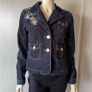 Su Cal embroidered , corduroy jacket, size Medium